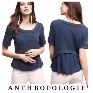 Anthropologie | Saturday Sunday Navy Huesca Top